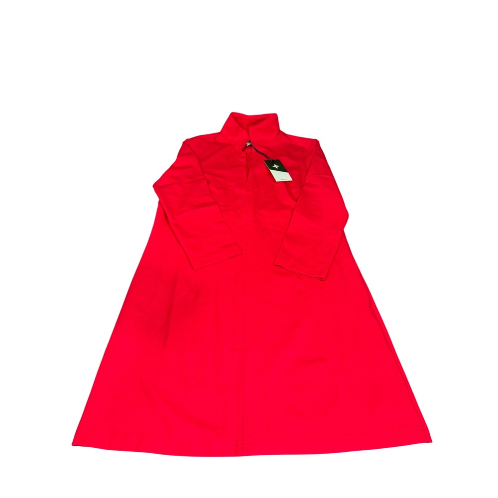 Tuckernuck Red Mock Neck Zipper Front A-Line Dress Small Style 81417